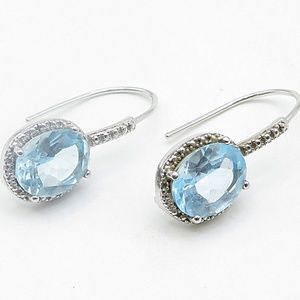 aquamarine and diamond dangle earring